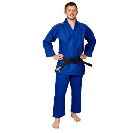 Judo-Anzug Contest blau/silberne Streifen, J650B