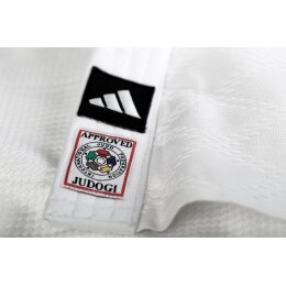 adidas Judoanzug CHAMPION III IJF - Model 2 weiß/schwarze Streifen JIJF