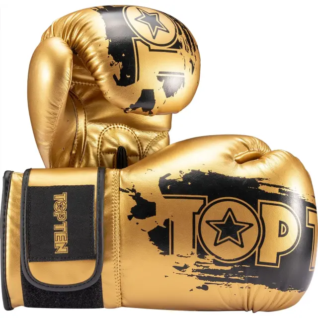 TOP KING BOXING Boxing Gloves, Full Impact, Yellow-black-white, 12 Oz