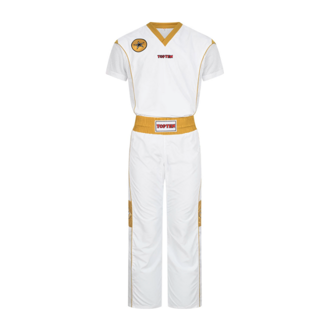 Kickboxuniform Star Edition weiss-gold