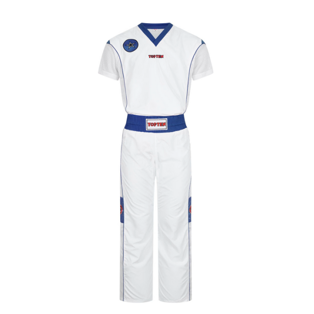 Kickboxuniform Star Edition weiss-blau