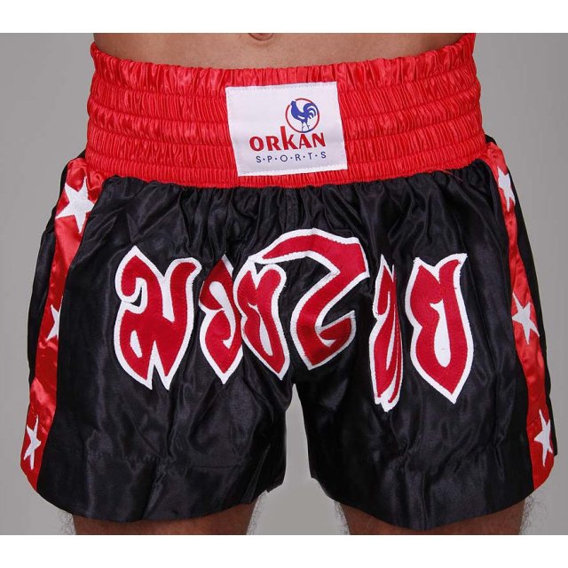 Orkan Thai-Box Shorts schwarz/rot M