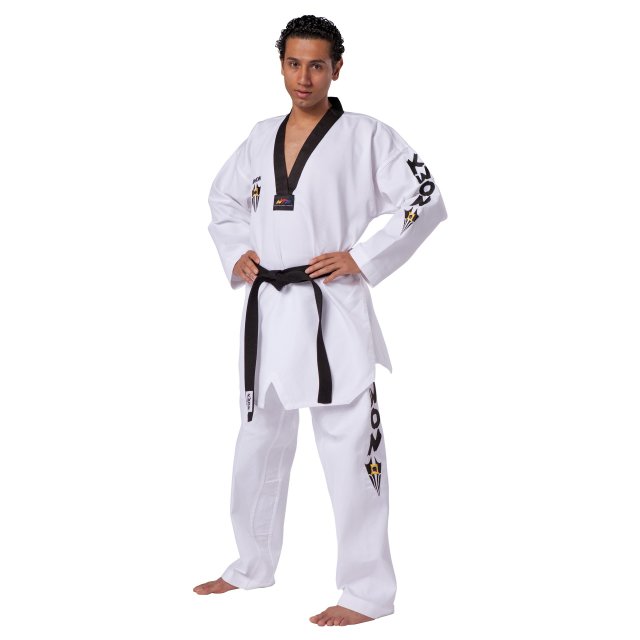 KWON Kampfsportanzug Taekwondo Starfighter Weißes Revers