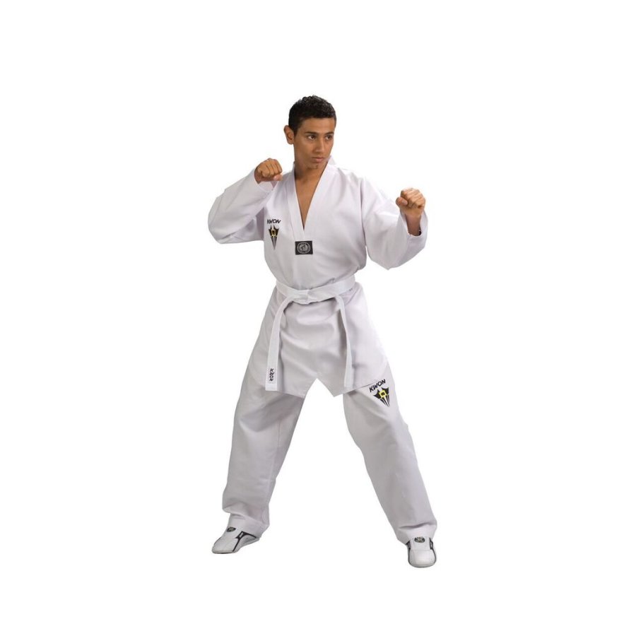 KWON Kampfsportanzug Taekwondo Starfighter Weißes Revers 